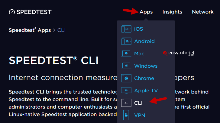 speedtest cmd tester скорость интернета полоса пропускания загрузка дебет 1 cli